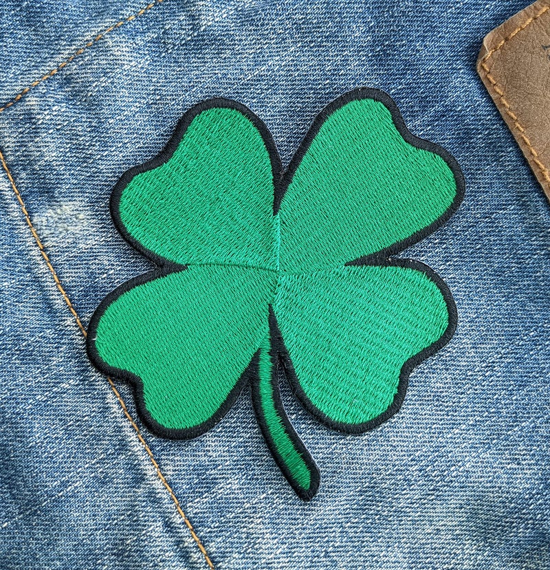 Applicable Pun Ireland Heritage Luck of The Irish Four Leaf Clover Shamrock - 4 inch Iron-on Patch - Image 2